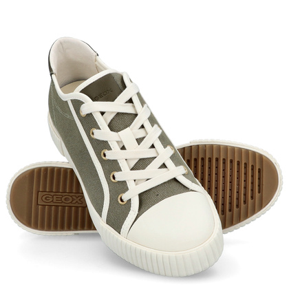 Sznurowane trampki damskie - GEOX D.BLOMIEE B-SHI. TEX D556HB ZIELONE