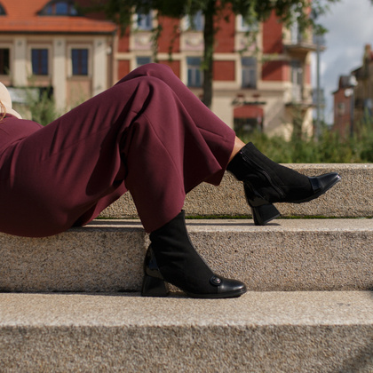 Hiszpańskie botki na obcasie - HISPANITAS HI254219 CZARNE