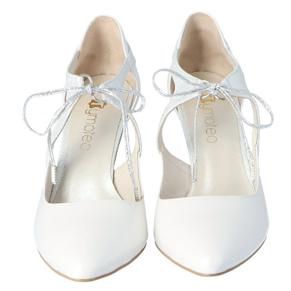 Buty ślubne - TYMOTEO EMMA BADIA PERŁOWO BIAŁE