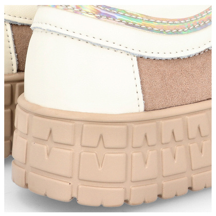 Skórzane trampki damskie - FILIPPO DP4245/23 BEŻOWE