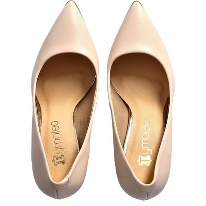 Czółenka ślubne ze skóry - TYMOTEO LAND BEŻOWE