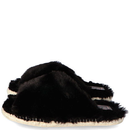 Ekskluzywne klapki z futerkiem - MACARENA VICO CZARNE