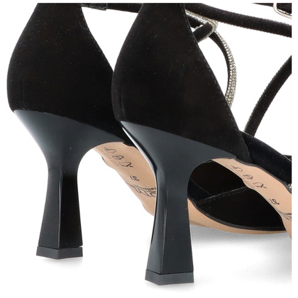 Szpilki z błyszczącymi paseczkami - KOTYL 3713 CZARNE