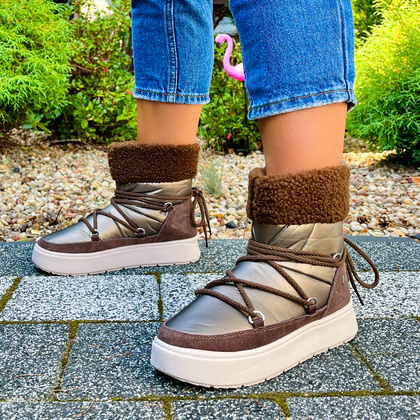 Hiszapńskie śniegowce damskie - GIOSEPPO 73283 BRĄZOWE