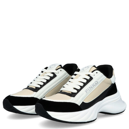 Sneakersy damskie premium - PINKO ARIEL 07 BIAŁO-CZARNE