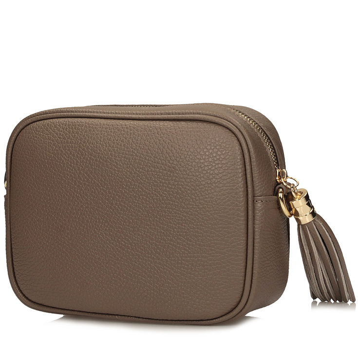 Klasyczna listonoszka ze skóry- TOSCANIO G88 CIEMNY BEŻ