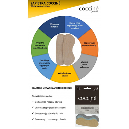 COCCINE ZAPIĘTKA SKÓRZANA- skóra welurowa