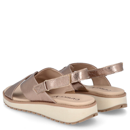 Komfortowe sandały na rzep - CAPRICE 9-28703-42 ZŁOTE