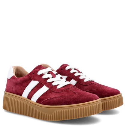 Sneakersy ze skóry naturalnej - FILIPPO DP6776/25 BORDOWE