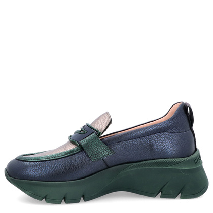 Sportowe mokasyny z ozdobą - HISPANITAS CHI243631 GRANATOWO-ZIELONE