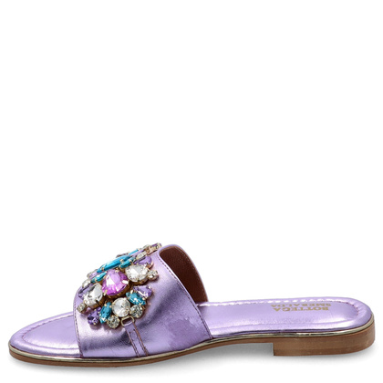 Eleganckie klapki ze skóry - BOTTEGA SMERALDA 215WLD FIOLETOWE