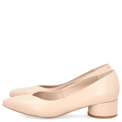 Czółenka na niskim obcasie - KOTYL 9921 BEŻOWE