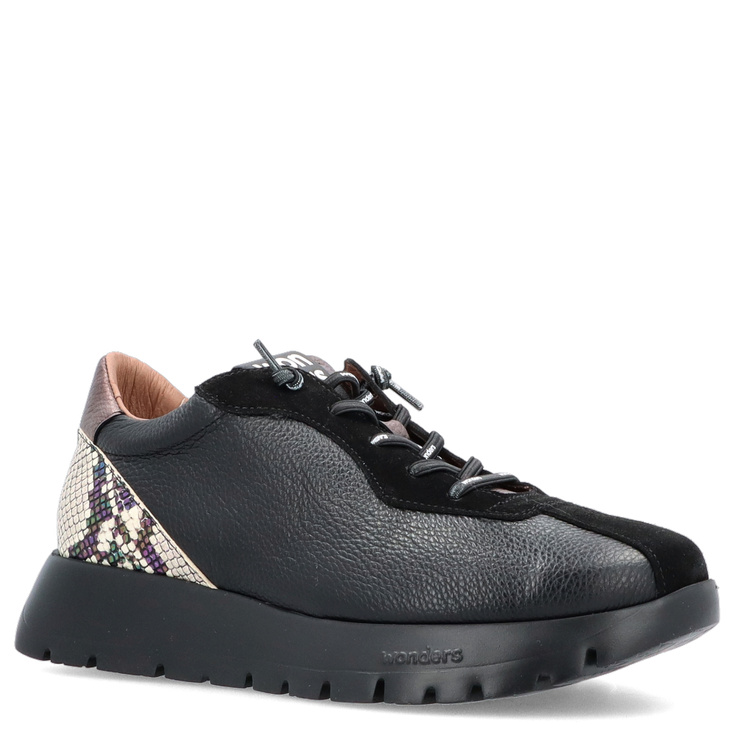 Hiszpańskie sneakersy premium - WONDERS A-2495 CZARNE