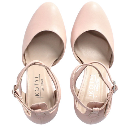 Czółenka z paskami, wygodne - KOTYL 5913 RÓŻOWE