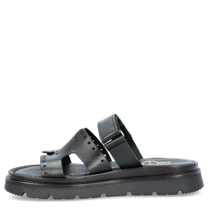 Skórzane klapki damskie - LEMAR 40440 CZARNE