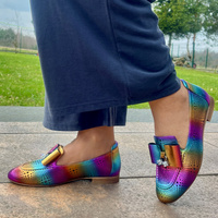 Kolorowe skórzane mokasyny - EMI ROMANI 010.1307 MULTIKOLOR 