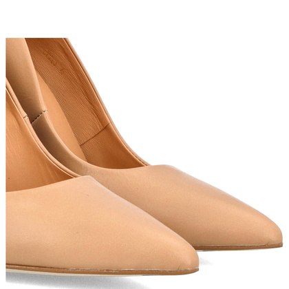 Klasyczne szpilki ze skóry - TYMOTEO 594 BEŻOWE