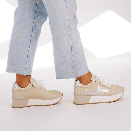 Sneakersy premium - LIU JO DREAMY 03 BF4039 PX527 BEŻOWE