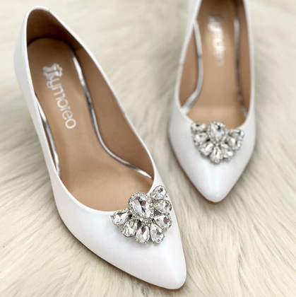 Błyszczące klipsy do butów - TYMOTEO LOVE T36 SREBRNE