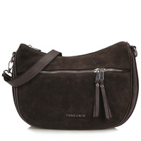 Skórzana torebka - TOSCANIO G139 CIEMNY BRĄZ