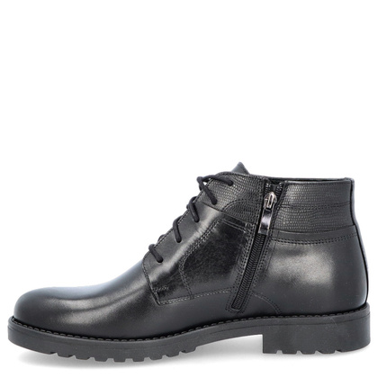 Skórzane buty męskie za kostkę - TAPI F-2446 CZARNE
