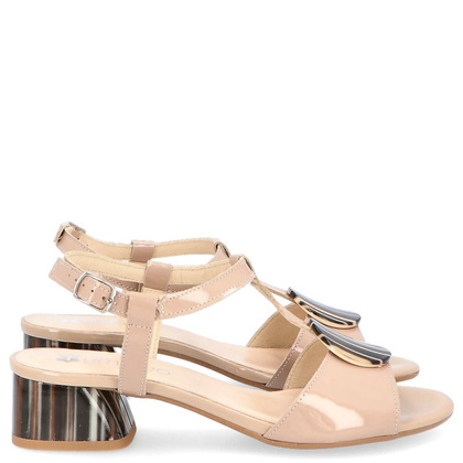 Eleganckie sandały z ozdobą - TYMOTEO GABI BEŻOWE