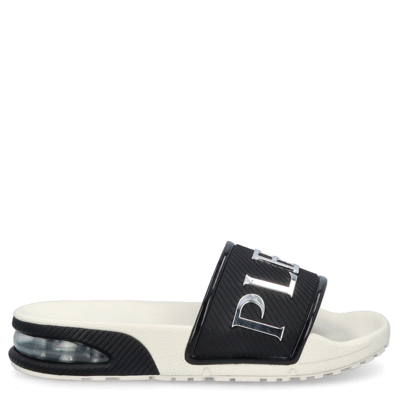 Klapki premium - PLEIN SPORT PACS USG0028  BIAŁO-CZARNE