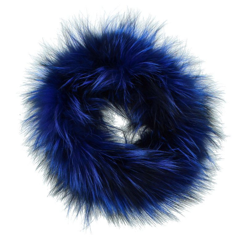 Luksusowa opaska z futra naturalnego - TYMOTEO LOVE  K9 NIEBIESKA