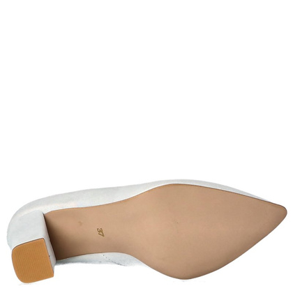 Czółenka ślubne ze skóry - TYMOTEO LAND SREBRNE