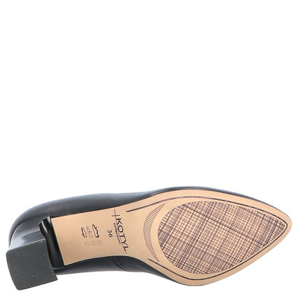 Klasyczne czółenka na słupku - KOTYL 1273 CZARNE