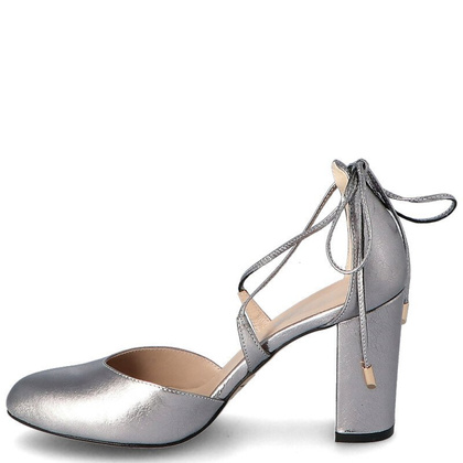 Wiązane na kostce, taneczne - KOTYL 5899 SREBRNE