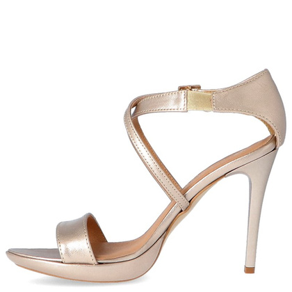 Sandały na szpilce - TYMOTEO PALME ZŁOTO PERŁOWE