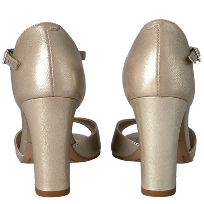 Taneczne sandałki na słupku - KOTYL 5935 ZŁOTY EF