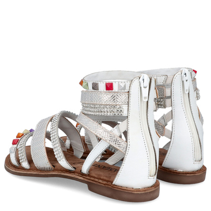 Sandały damskie gladiatorki - LAZAMANI LA75406 BIAŁE