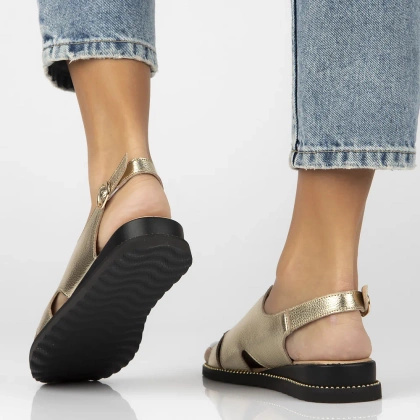 Lekkie sandały ze skóry - FILIPPO DS4470/25 ZŁOTE