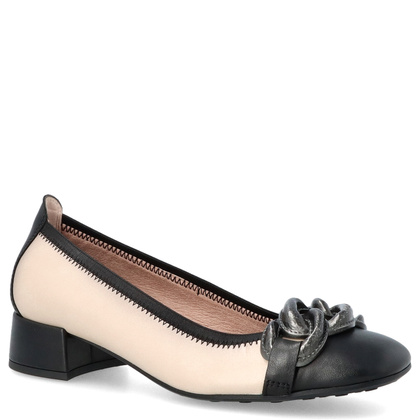 Hiszpańskie czółenka z klamrą - HISPANITAS CHI254349 BEŻOWO CZARNE