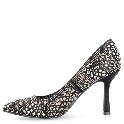 Szpilki z kryształkami - MENBUR 24682 CZARNE