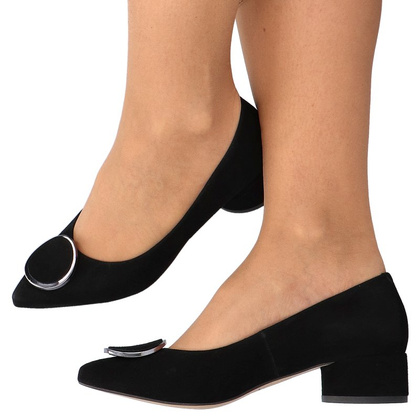 Czółenka na niskim obcasie - KOTYL 9913 CZARNE