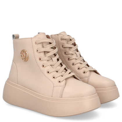 Wysokie sneakersy damskie - FILIPPO DBT6338/24 BEŻOWE