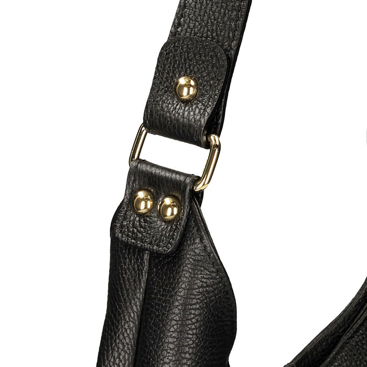 Torebka worek ze skóry - TOSCANIO F118 CZARNA