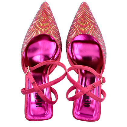 Błyszczące szpilki bez pięty - MENBUR 24789 FUKSJA