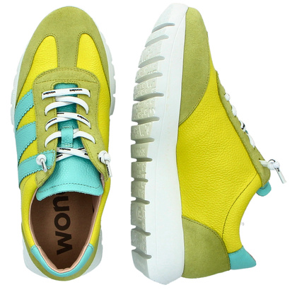 Hiszpańskie sneakersy premium - WONDERS A-2476 LIMONKOWE