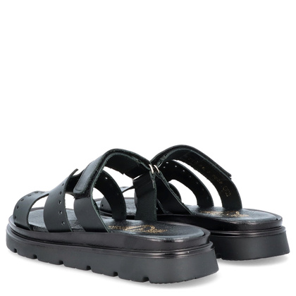 Skórzane klapki damskie - LEMAR 40440 CZARNE