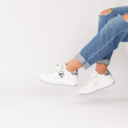Sneakersy damskie - KARL LAGERFELD KAPRI KL67530 BIAŁE