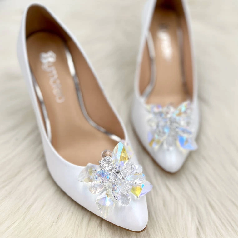 Duże klipsy do butów kryształowe kwiaty - TYMOTEO LOVE T37 MULTIKOLOR