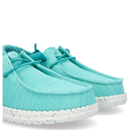 Lekkie półbuty damskie - HEY DUDE WENDY STRETCH SOX 41878 TURKUSOWE