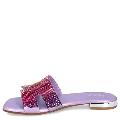 Eleganckie klapki ze skóry - LEJADE 3430 FIOLETOWE