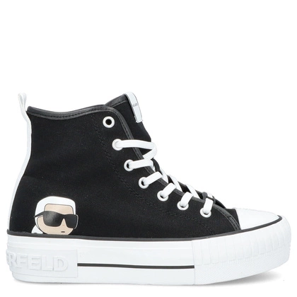 Trampki damskie za kostkę - KARL LAGERFELD KAMPUS MAX KL60450N CZARNE