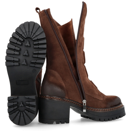 Wysokie workery ze skóry - TYMOTEO 2163/2 BRĄZOWE