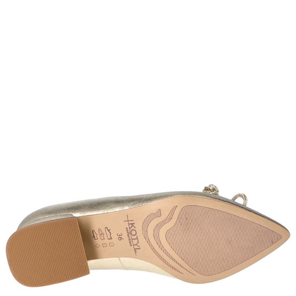 Czółenka na niskim obcasie - KOTYL 9925 ZŁOTY LICO